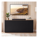160Cm Sideboard Buffet Cabinet With Push To Open Doors 2 Drawers Black