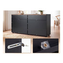 160Cm Sideboard Buffet Cabinet With Push To Open Doors 2 Drawers Black