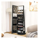 161Cm Jewelry Armoire With 360 Degrees Swivel Full Length Mirror Black