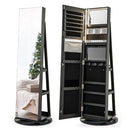 161Cm Jewelry Armoire With 360 Degrees Swivel Full Length Mirror Black