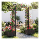 163Cm Tall Self Watering Planter Boxes With Lattice Trellis Brown