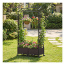 163Cm Tall Self Watering Planter Boxes With Lattice Trellis Brown