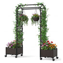 163Cm Tall Self Watering Planter Boxes With Lattice Trellis Brown