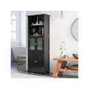 Freestanding Bathroom Cabinet With Adjustable Shelves And Compartments