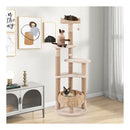 164Cm Cattail Cat Tower With Jute Scratching Posts Beige