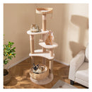 164Cm Cattail Cat Tower With Jute Scratching Posts Beige