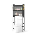 166 Cm Over The Toilet Cabinet Bathroom Organizer With Hooks Black