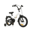 White Kids Bike Adjustable With Removable Training Wheels