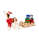 170 Warm Bright Lights Pre Lit Xmas Dog And Sleigh And Gift Boxes