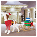 170 Warm Bright Lights Pre Lit Xmas Dog And Sleigh And Gift Boxes