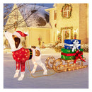 170 Warm Bright Lights Pre Lit Xmas Dog And Sleigh And Gift Boxes
