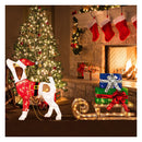 170 Warm Bright Lights Pre Lit Xmas Dog And Sleigh And Gift Boxes