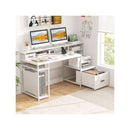 Computer Desk With Monitor Stand And File Drawer