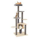 172 Cm Cat Tree Multi Level Cat Tower With Padded Perch And Mats Grey