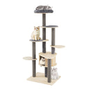 172 Cm Cat Tree Multi Level Cat Tower With Padded Perch And Mats Grey
