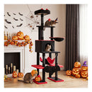 178Cm Multi Level Cat Tree Red And Black