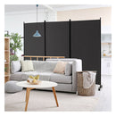 180 Cm 3 Panel Folding Room Divider With Lockable Wheels
