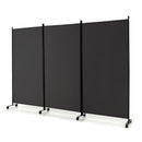180 Cm 3 Panel Folding Room Divider With Lockable Wheels