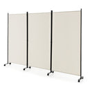 180 Cm 3 Panel Folding Room Divider With Lockable Wheels