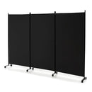180 Cm 3 Panel Folding Room Divider With Lockable Wheels