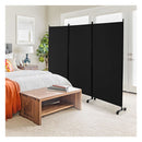 180 Cm 3 Panel Folding Room Divider With Lockable Wheels