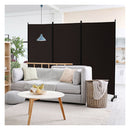 180 Cm 3 Panel Folding Room Divider With Lockable Wheels