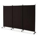 180 Cm 3 Panel Folding Room Divider With Lockable Wheels