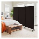 180 Cm 3 Panel Folding Room Divider With Lockable Wheels