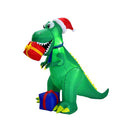 180 Cm Christmas Inflatable Dinosaur With Led Lights For Yard Deck