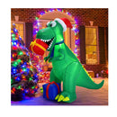 180 Cm Christmas Inflatable Dinosaur With Led Lights For Yard Deck