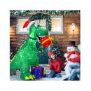 180 Cm Christmas Inflatable Dinosaur With Led Lights For Yard Deck