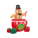 180Cm Christmas Inflatable Gingerbread Man With Led Lights