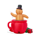 180Cm Christmas Inflatable Gingerbread Man With Led Lights