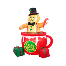 180Cm Christmas Inflatable Gingerbread Man With Led Lights