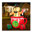 180Cm Christmas Inflatable Gingerbread Man With Led Lights