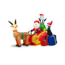 180Cm Christmas Inflatable Lighted Santa Claus On Reindeer Sleigh