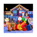 180Cm Christmas Inflatable Lighted Santa Claus On Reindeer Sleigh