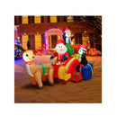 180Cm Christmas Inflatable Lighted Santa Claus On Reindeer Sleigh