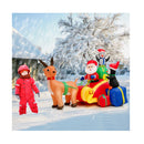 180Cm Christmas Inflatable Lighted Santa Claus On Reindeer Sleigh