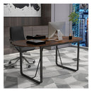 180 Cm Conference Table With Sturdy Metal Legs Rustic Brown