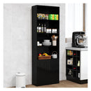 180Cm Freestanding Farmhouse Bookcase With Doors 6 Shelves Black