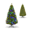 180Cm Pre Lit Artificial Christmas Tree With Multicolored Led Lights