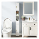 181 Cm Tall Bathroom Cabinet With 3 Doors And Adjustable Shelves White