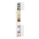 181 Cm Tall Bathroom Cabinet With 3 Doors And Adjustable Shelves White