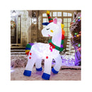 182Cm Christmas Magic Unicorn With Rainbow Tails And Christmas Wreath