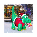 183Cm Inflatable Christmas Dinosaur With Led Lights For Yard And Party