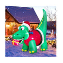 183Cm Inflatable Christmas Dinosaur With Led Lights For Yard And Party