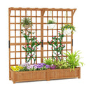 183 Cm Tall Large Raised Garden Bed With Lattice Trellis And Roof