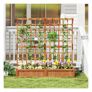 183 Cm Tall Large Raised Garden Bed With Lattice Trellis And Roof