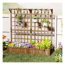 183 Cm Tall Large Raised Garden Bed With Lattice Trellis And Roof